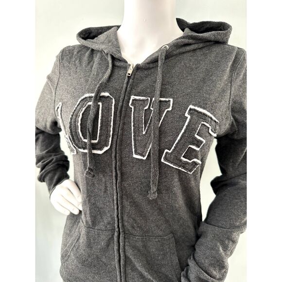 Reflex LOVE Grey Long Sleeve Hoodie Jacket Women's size Medium - Picture 4 of 6
